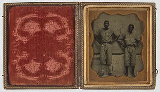 Tintype of 2 Afro American Baseball Players