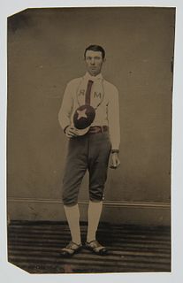 Tintype of Baseball Player posing with Cap -MR