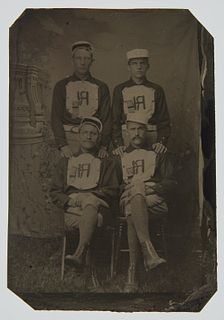 Tintype of 4 Baseball Players-Rhode Island