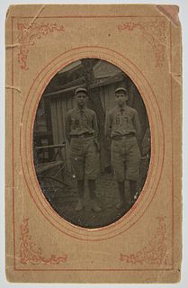 Tintype of Two Baseball Players