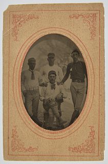 Tintype of Four Baseball Players