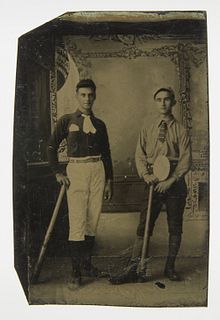Tintype 2 Baseball Batters in Uniform