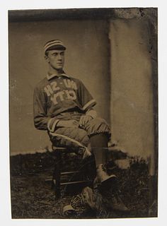 Tintype of Baseball Player RUSH CITY