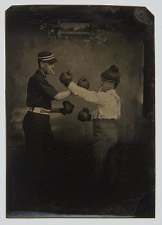 Tintype of Two Boxers