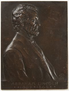 Victor David Brenner Abraham Lincoln Bronze Plaque