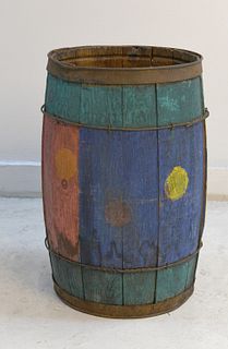Paint-Decorated Circus Nail Barrel