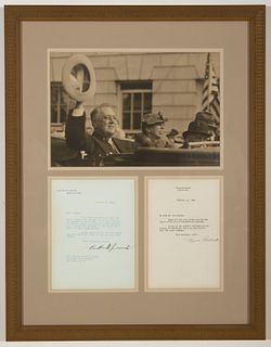 Franklin D.  Roosevelt Photograph w/ 2 Letters