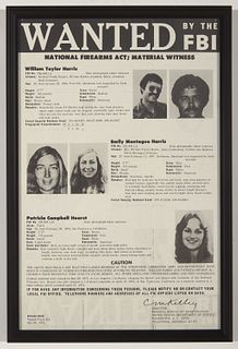 Original Patty Hearst Wanted Poster