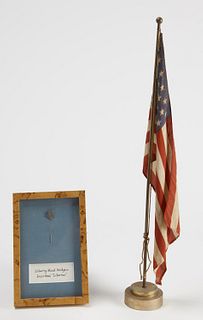 Silk Flag on Stand and Liberty Stick Pin