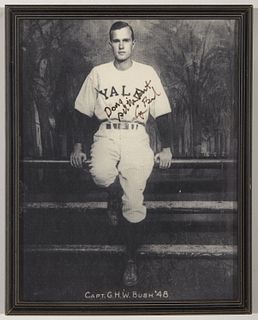 George Bush Yale Baseball Photograph -signed