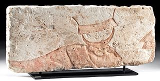 Egyptian Armarna Limestone Relief of Ox ex-Royal Athena