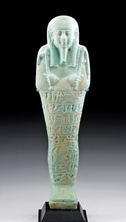 Tall / Translated Egyptian 30th Dynasty Faience Ushabti