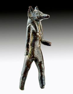Fine Egyptian Bronze Striding Anubis, ex-Sotheby's