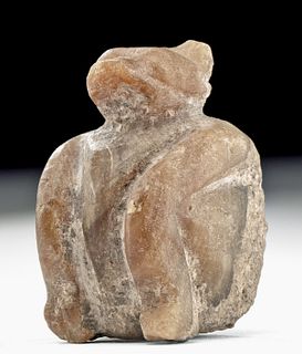 Rare Miniature Tell Brak Stone Votive - Seated Bear