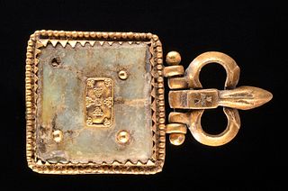 Fine 7th C. Byzantine 20K+ Gold Buckle w/ Nacre