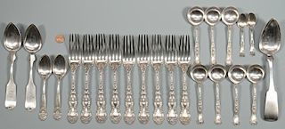 23 pcs sterling and coin flatware inc. Memphis