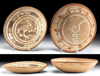 2 Rare Isla de Sacrificios Pottery Bowls, ex Sotheby's