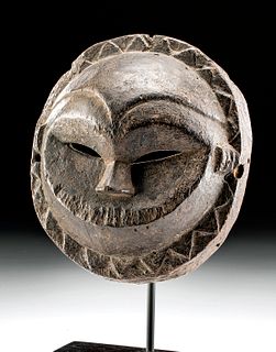 19th C. Nigerian Eket Circular Wood Mask