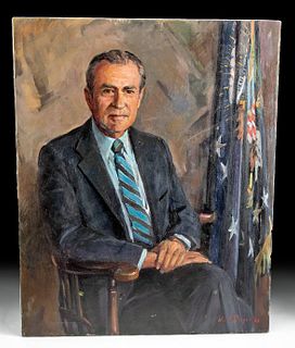 Framed William Draper Portrait - Richard Nixon, 1980