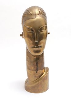 Futurist / Art Deco "Woman" Brass Sculpture