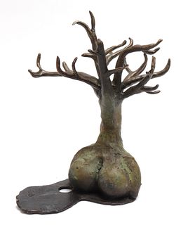 Modern Bronze Anthropomorphic Tree Sculpture