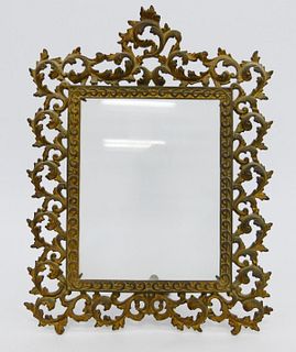 LARGE 17" ANTIQUE BRASS PICTURE FRAME