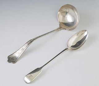 Two Sterling Silver Pieces, 19th c., consisting of a Tiffany Punch Ladle, 1872, in the "Persian" pattern; together with an English S...