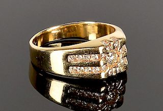 14k Diamond Gents Ring