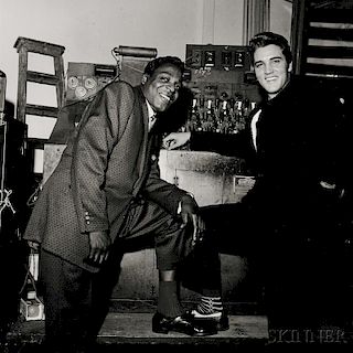 Ernest C. Withers (American, 1922-2007)      Elvis Presley, Backstage with Brook Benton, WDIA Goodwill Review, Memphis