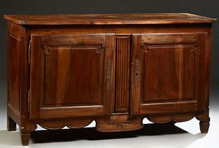 French Provincial Carved Walnut Louis XV Style Sideboard, 19th c