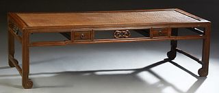 Chinese Carved Elm Day Bed, early 20th c