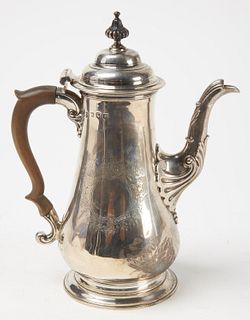 Early Hallmarked Silver Coffee Pot