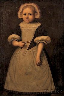 Continental School, 17th Century      Three-quarter Length Portrait of a Young Dutch Girl