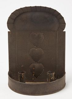 Fine Single Tin Sconce with Triple Hearts