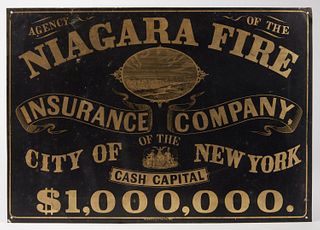 Niagara Fire Insurance Co Tin Trade Sign