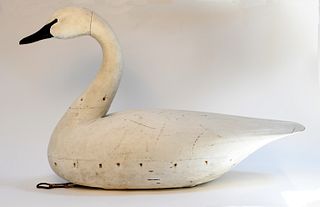 Large Hollow Carved Swan Decoy