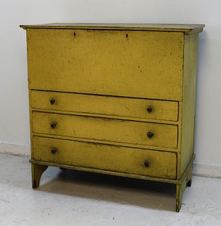 Three Drawer Blanket Chest in Yellow Paint
