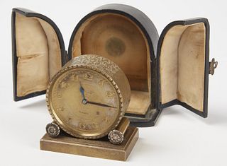 Fine Swindon and Sons Travel Clock in case