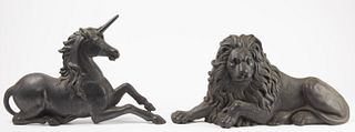 Cast Iron Lion and Unicorn 19th century