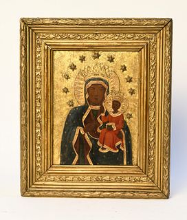 Madonna Icon - paint and gold leaf on panel