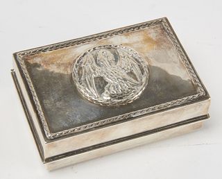 Sterling Box with Ibis by Leonard William Burt