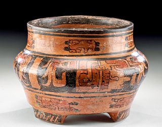 Maya Ulua Valley Pottery Footed Jar