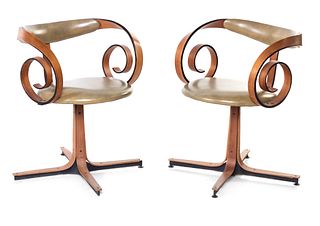 George Mulhauser
(American, 1922-2002)
Pair of Armchairs Plycraft, USA