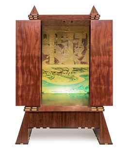 KeKe Cribbs
(American, b. 1951)
Mystery on the Nile, 1987Cabinet with Illuminated Glass Interiorproduced in collaboration with Parker McComas