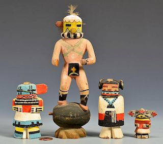 4 Hopi Native American Kachina Dolls