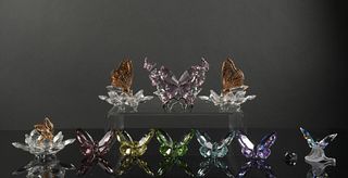 11 Boxed Swarovski Colored Butterflies, Insects