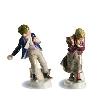 Meissen, Boy and Girl with Snowballs, W131 and W132