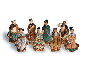 Chinese Porcelain Set of Eight Immortals, Republic