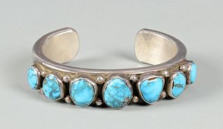 Mark Chee Silver Bracelet w/ Turquoise