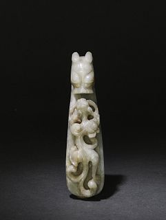 White Jade Dragon Hook, Ming Dynasty